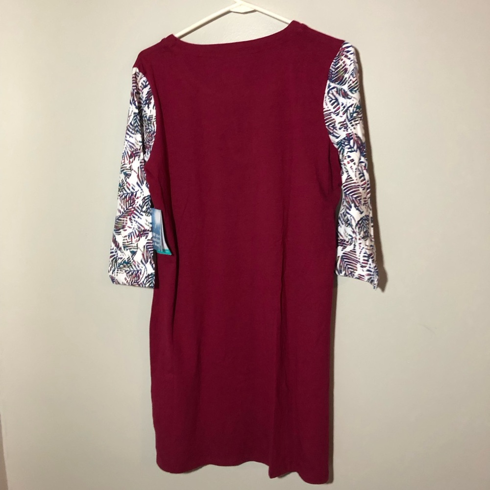 NWT coolibar cranberry red Oceanside tunic dress M sun protection upf 50+ 01401 - Picture 2 of 9